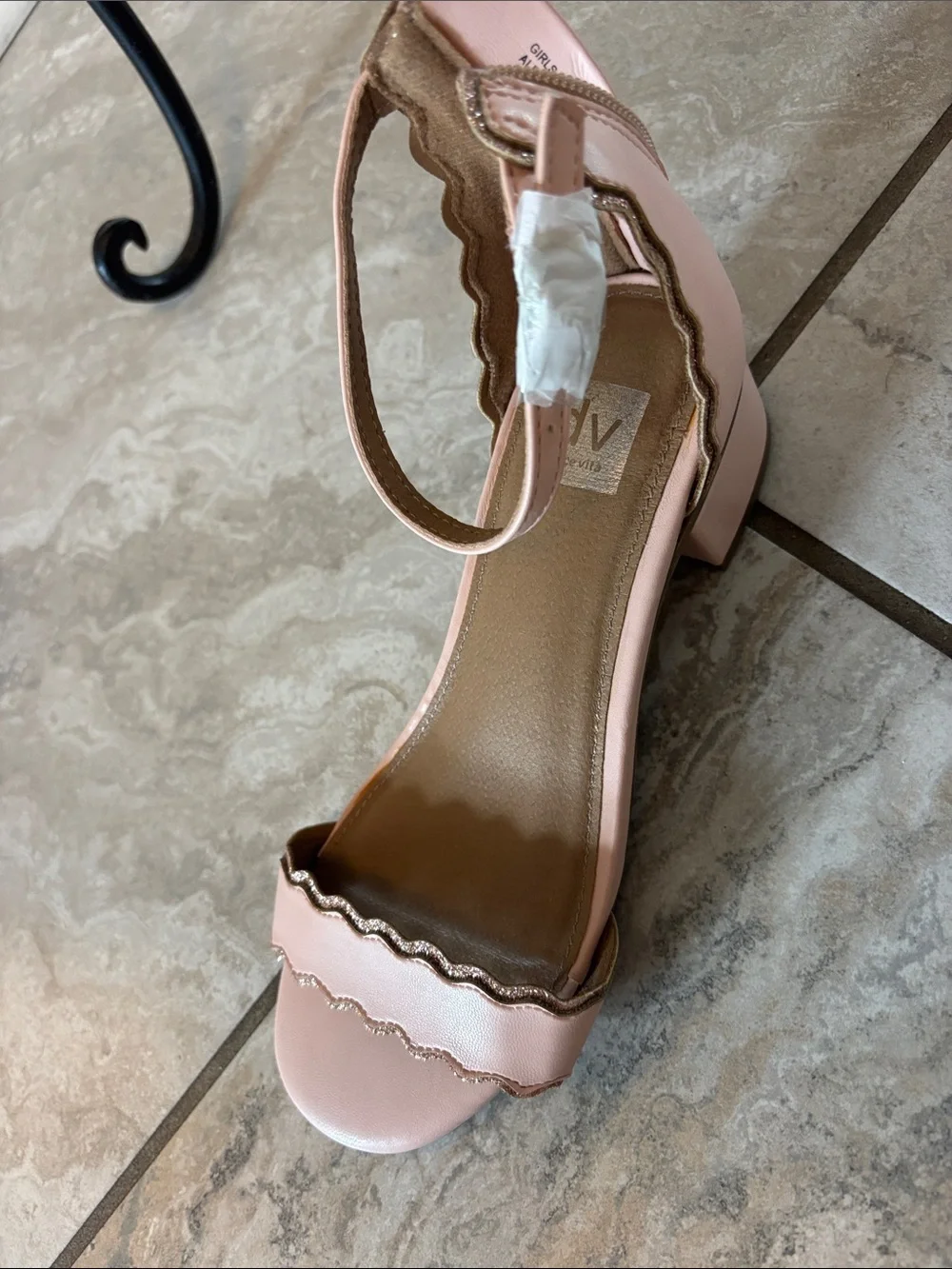 DV by Dolce Vita Blush Pink Scalloped Ankle-Strap Sandals